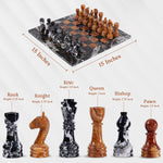 38cm Chess Set Black Zebra And Red