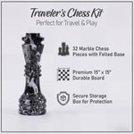 38cm Chess Set Black Zebra And White