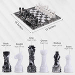 38cm Chess Set Black Zebra And White