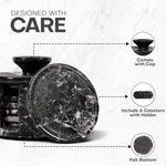Marble 3.5" Round Coaster Set with Lid