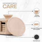 Marble 3.5" Round Coaster Set with Lid