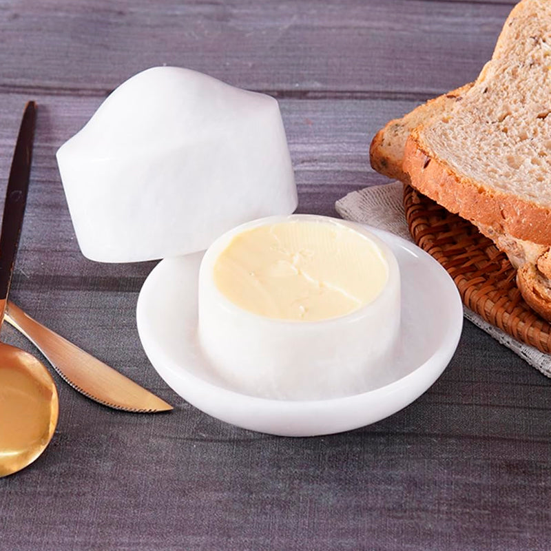 Mini Marble Butter Dish With Lid